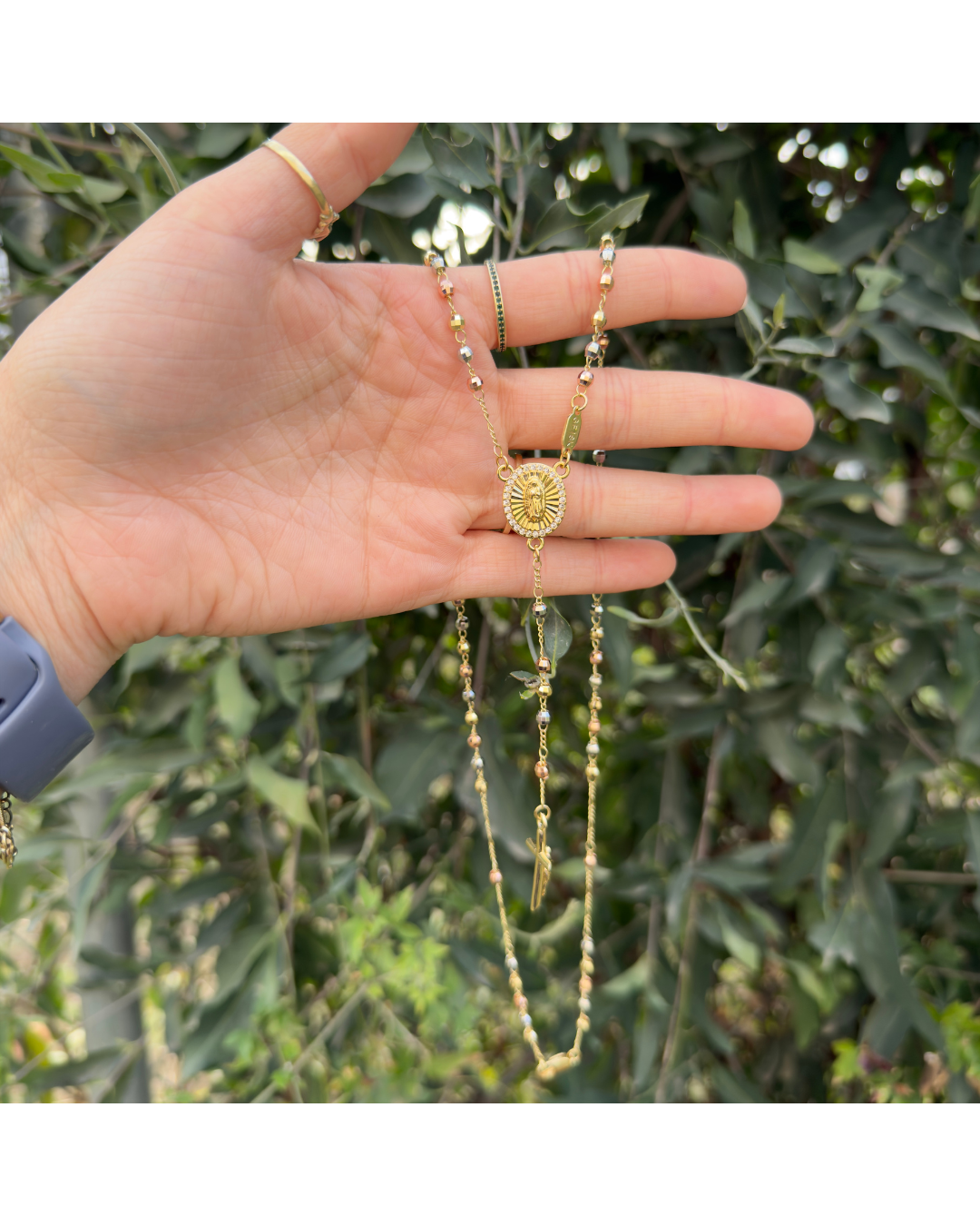 Rosario 3 oros oro laminado 18k
