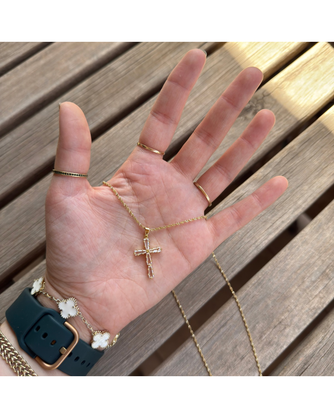 Cadena Torsal con dije cruz ✨