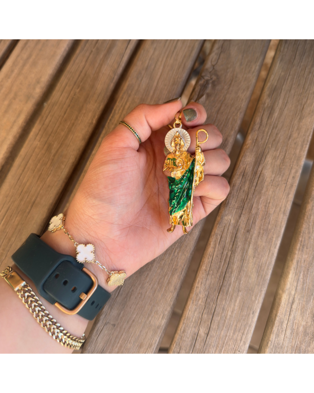 Dije San Judas Tadeo manto verde✨