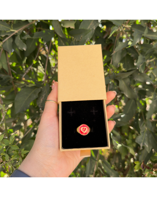 Anillo corazón rojo✨