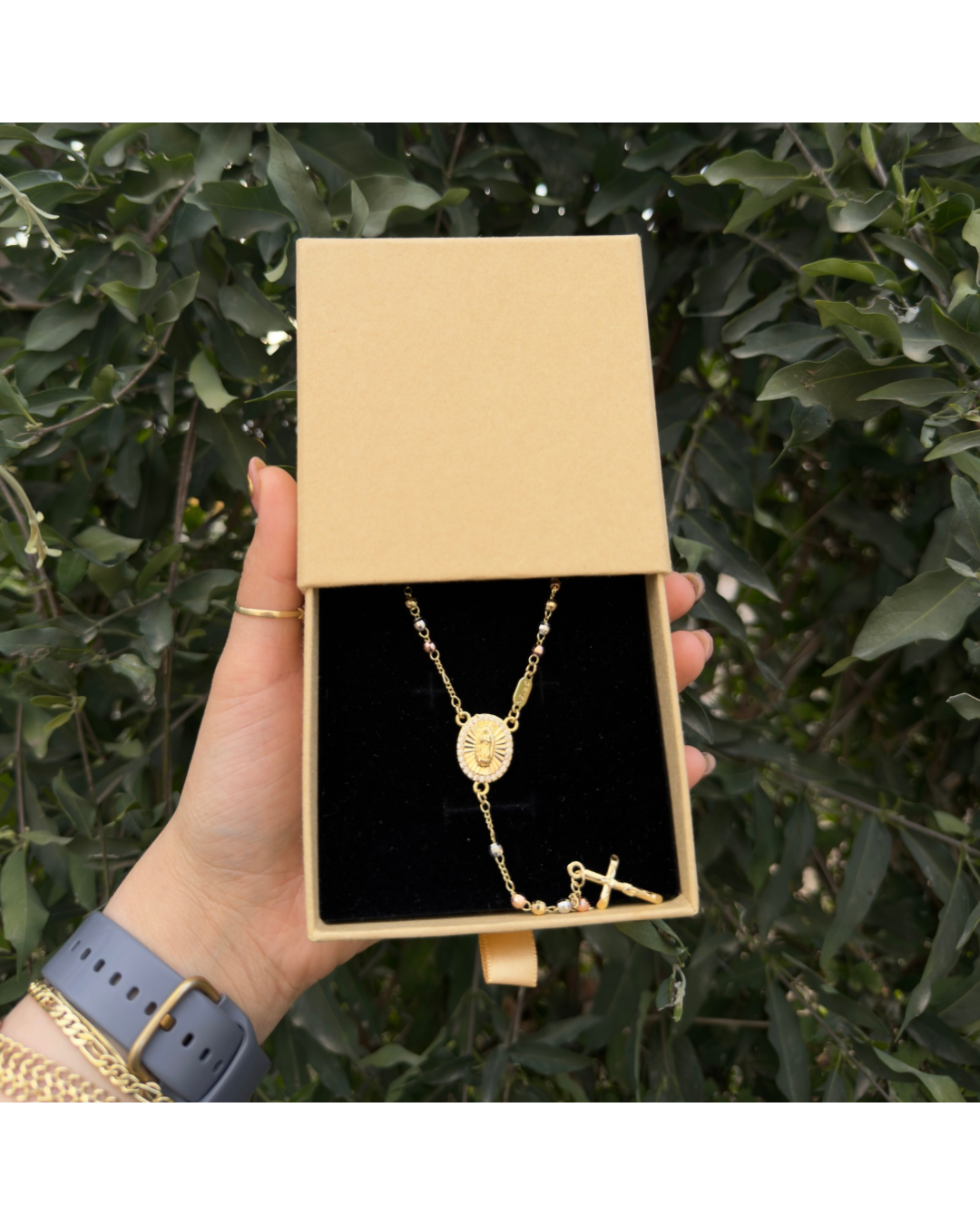 Rosario 3 oros oro laminado 18k