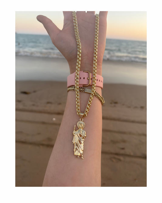 Cadena tejido chino/Dije san judas ✨